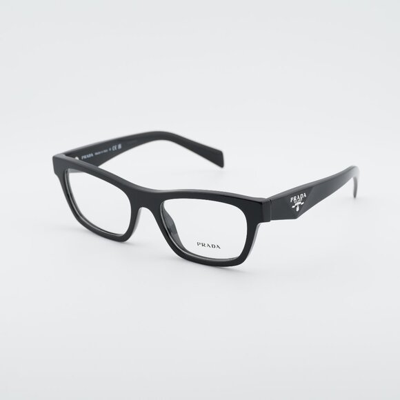 Prada Accessories - Prada PRB01V 16K1O1 Eyeglasses Shiny Black 54mm Cat Eye Frame